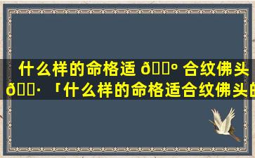 什么样的命格适 🐺 合纹佛头 🌷 「什么样的命格适合纹佛头的人」